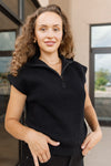 Erin 1/4 Zip Sweater Vest, Black
