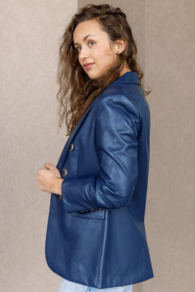 Micah Faux Leather Blazer