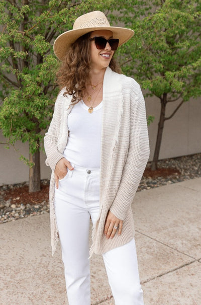 Juniper Open Front Fringe Cardigan