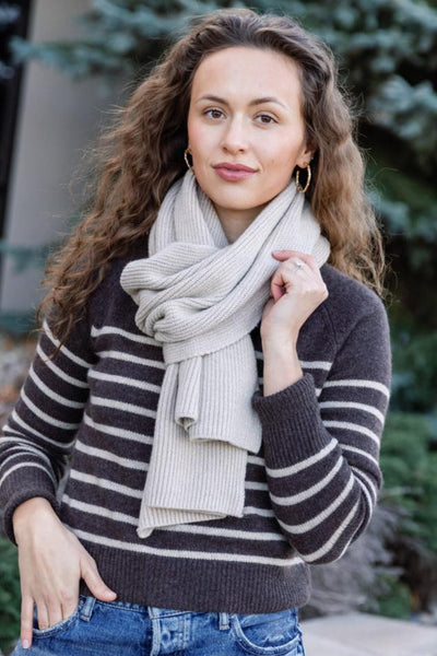 Italian Knit Rib Chunky Long Scarf/Wrap