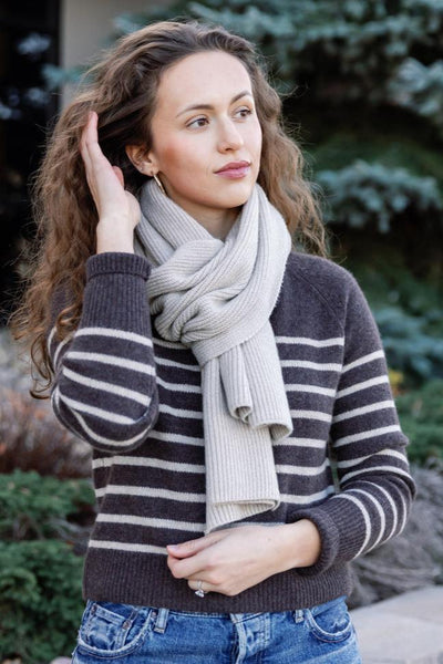 Italian Knit Rib Chunky Long Scarf