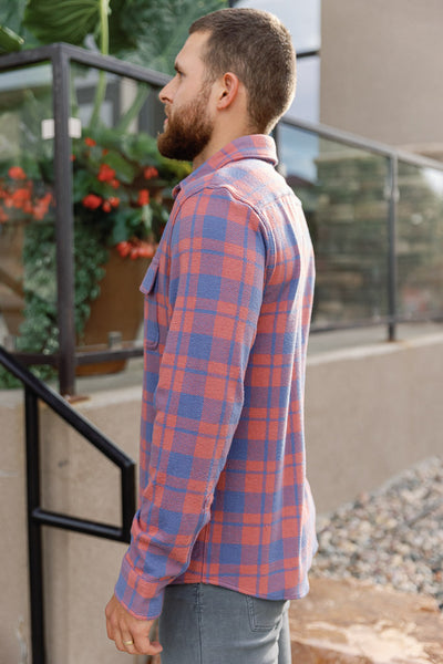 Faherty Legend Sweater Shirt, Rose Blue Check