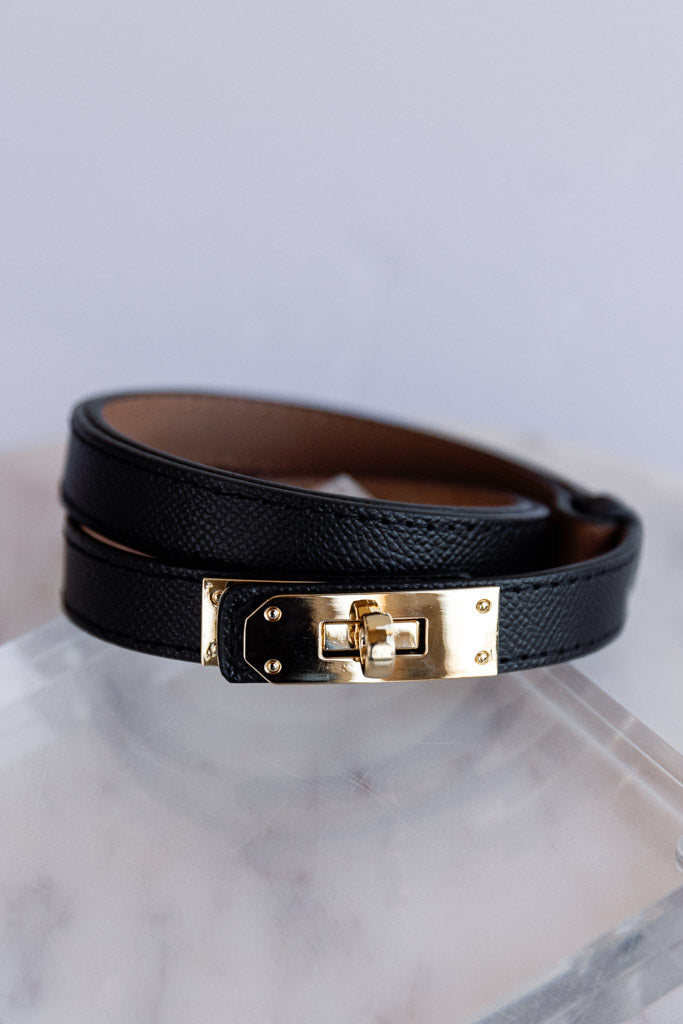 Leena Latch Belt, Black