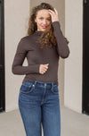 Kit Turtleneck Top, Chocolate
