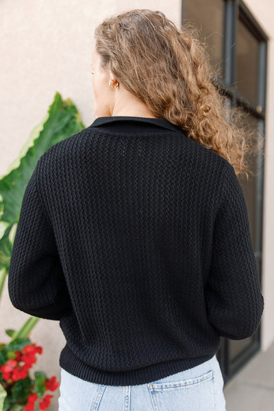 Joni Pointelle Button Front Sweater