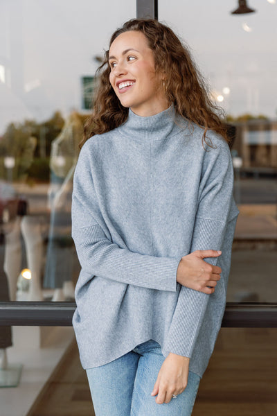 Hudson Mock Neck Tunic Sweater