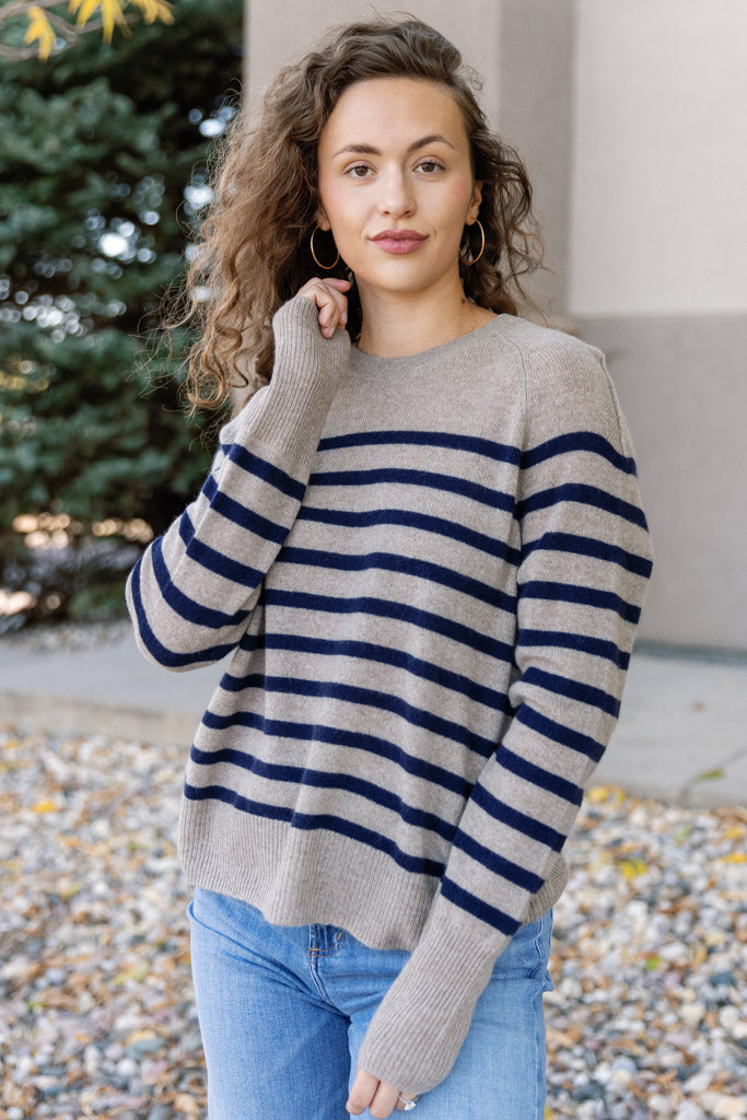 Sloane Striped Cashmere Sweater