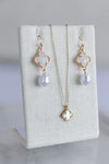 .Clover Pearl Drop Earrings