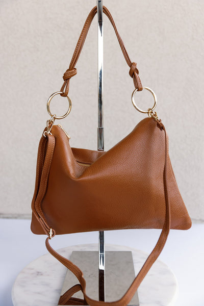 Drew Leather Bag, Camel