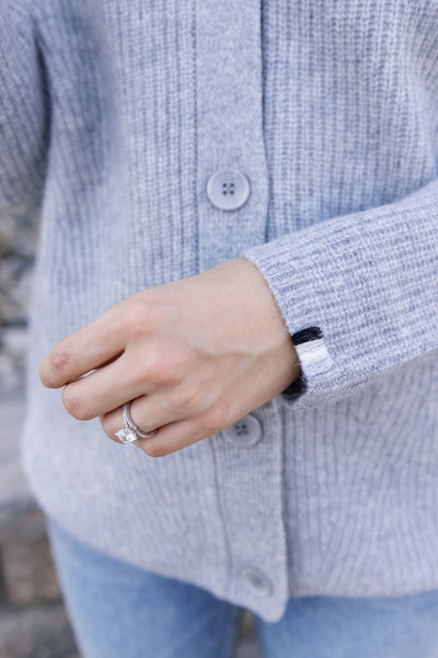 Pacific Cashmere Cardigan, Heather Grey