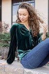 Faherty Naomi Stretch Velvet Top