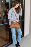 Drew Leather Bag, Camel