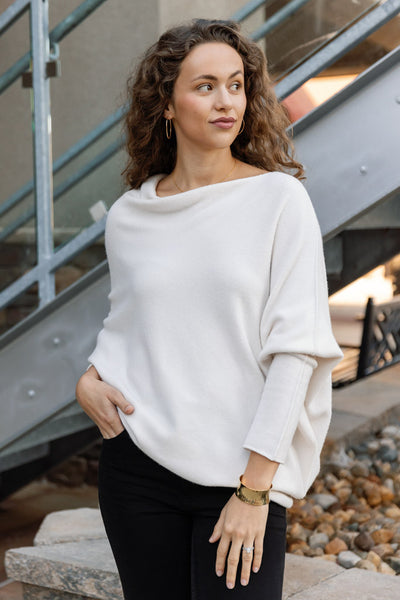 Kai Asymmetric Sweater, Ivory