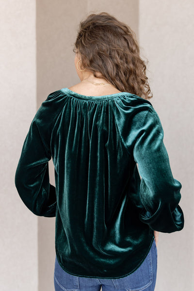 Faherty Naomi Stretch Velvet Top