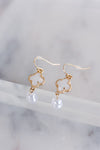 .Clover Pearl Drop Earrings