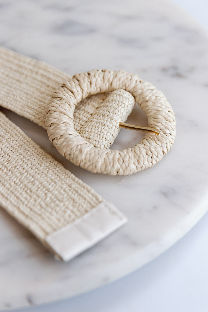 .Woven Belt, Ivory