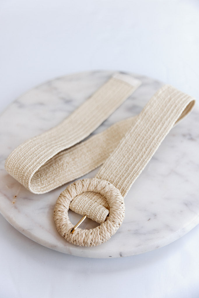 .Woven Belt, Ivory