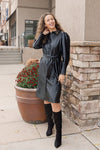 Jaden Faux Leather Shirt Dress/Jacket