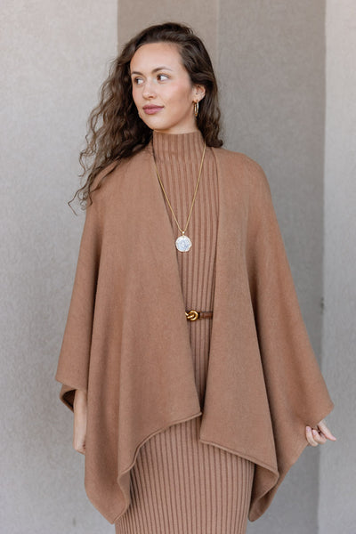 Serenity Sweater Wrap, Camel