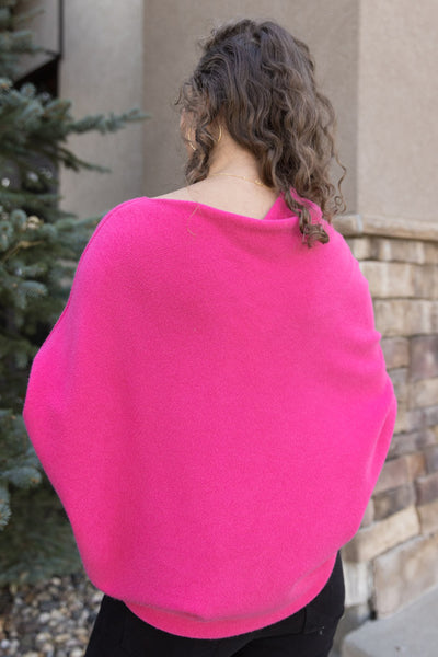 Kai Asymmetric Sweater, Fuchsia