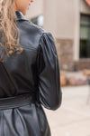 Jaden Faux Leather Shirt Dress/Jacket