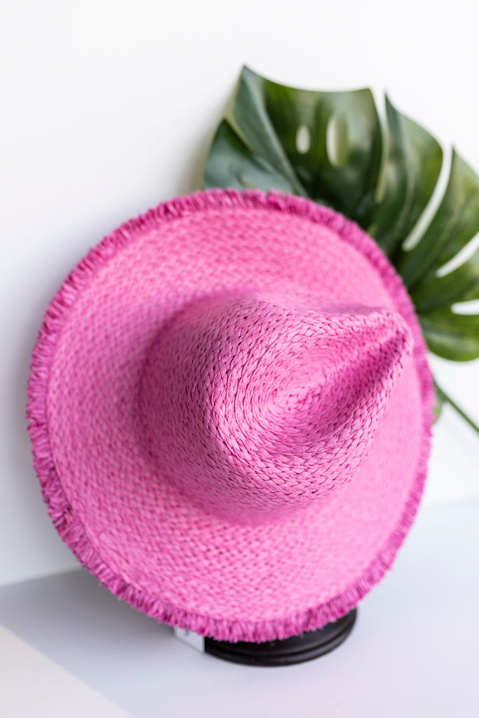 .Baja Woven Hat, Pink