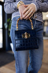 Selena Embossed Leather Hand Bag