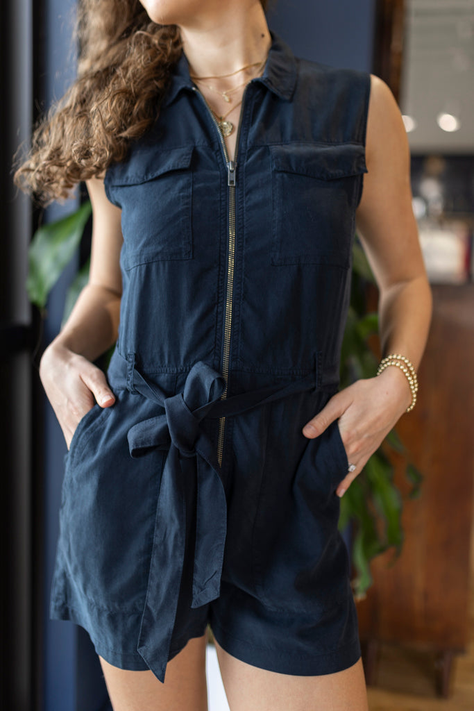 Bella Dahl Zip Front Romper RUST Co