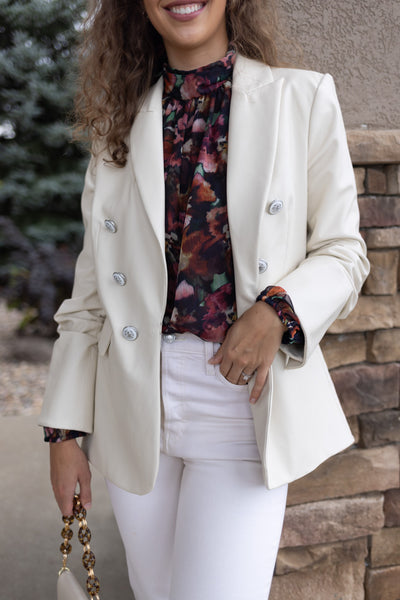 Veronica Beard Beacon Vegan Leather Blazer