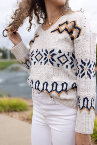 Lucy Pointelle Fairisle Sweater
