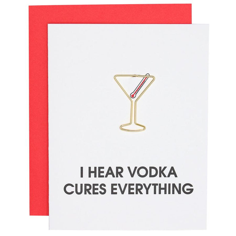 Paperclip Greeting Card, Vodka Cures Everything