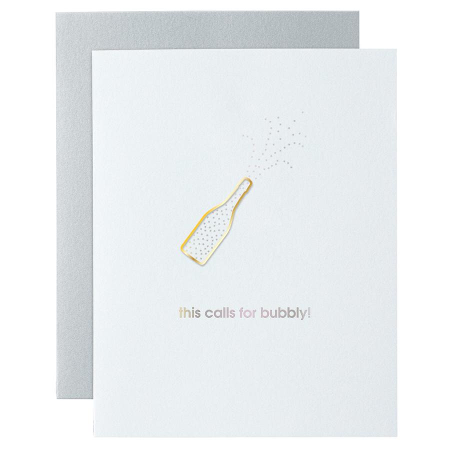 Paperclip Greeting Card, This Calls For Bubbly
