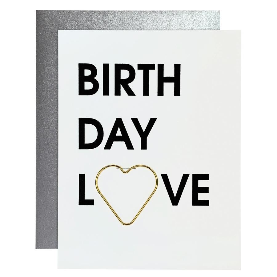 Paperclip Greeting Card, Birthday Love