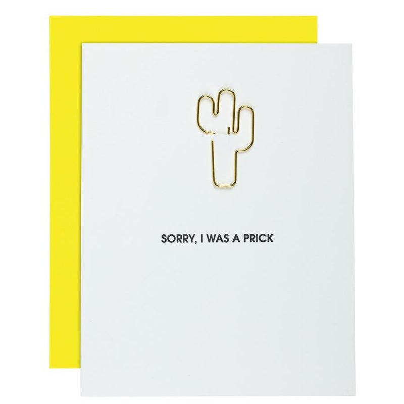 Paperclip Greeting Card, Sorry I was a prick
