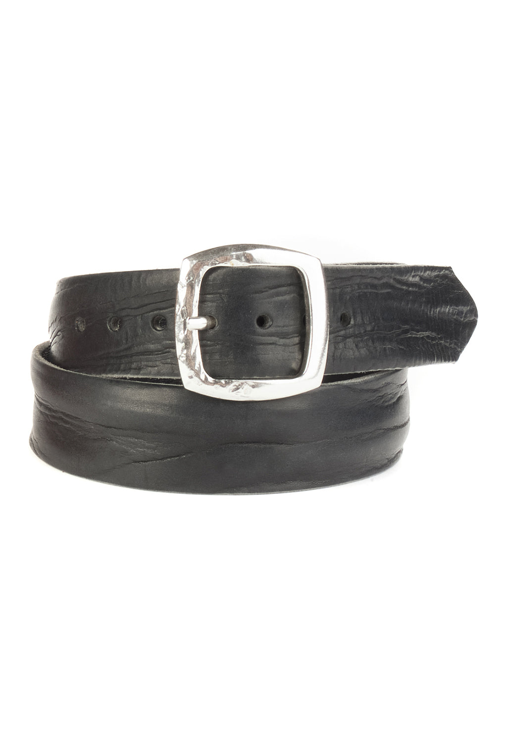 Cai Shrunken Leather Belt With Hammered Buckle