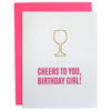 Paperclip Greeting Card, Cheers To You Birthday Girl