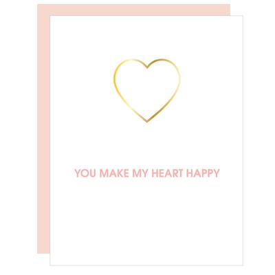 Paperclip Greeting Card, You Make My Heart Happy