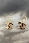 Designer Gold CC Charm Earrings