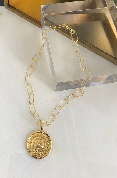 Golden Shield Link Necklace