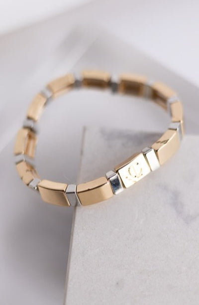 CL Tile Bracelet, Gold/Silver
