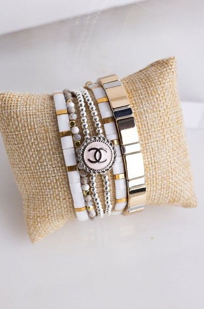 CL Tile Bracelet, Gold/Silver