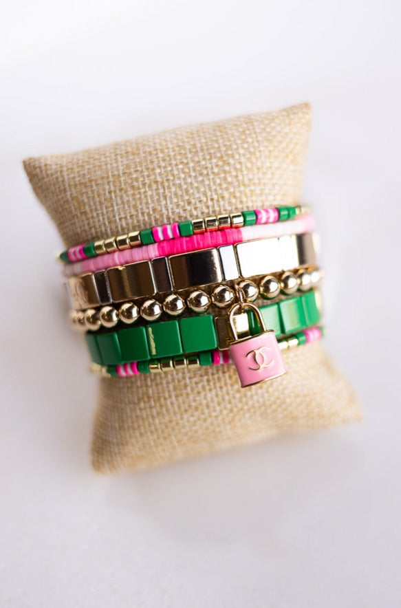 Louis Vuitton LV Beads Bracelet Pink Multicolor for Women