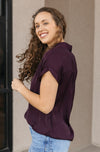 Anika Henley Blouse, Sangria