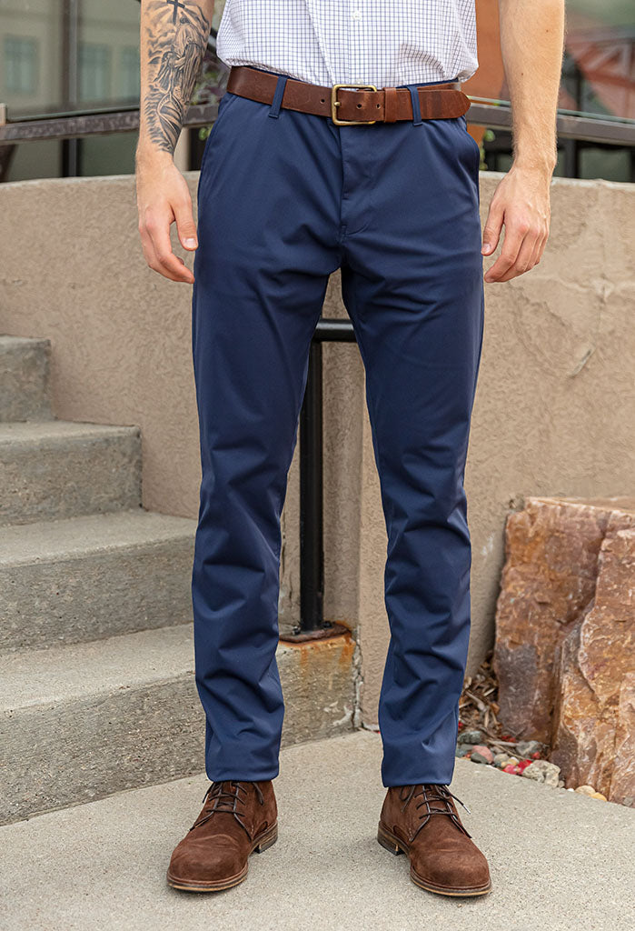 Rhone Slim Fit Commuter Pant (33" length), Navy - RUST & Co. Rhone Slim Fit Commuter Pant (33" length), Navy - RUST & Co.