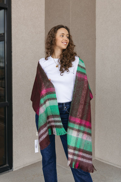 Large Multi Plaid Scarf
