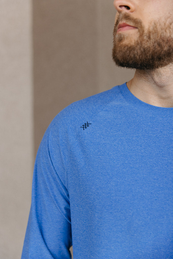 Rhone Reign Long Sleeve T-Shirt, Ice Blue Heather