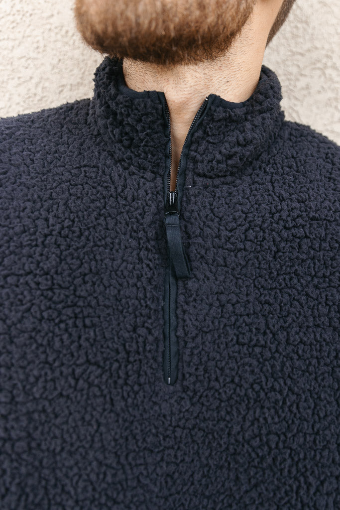 Vince Faux Sherpa 1/4 Zip Pullover