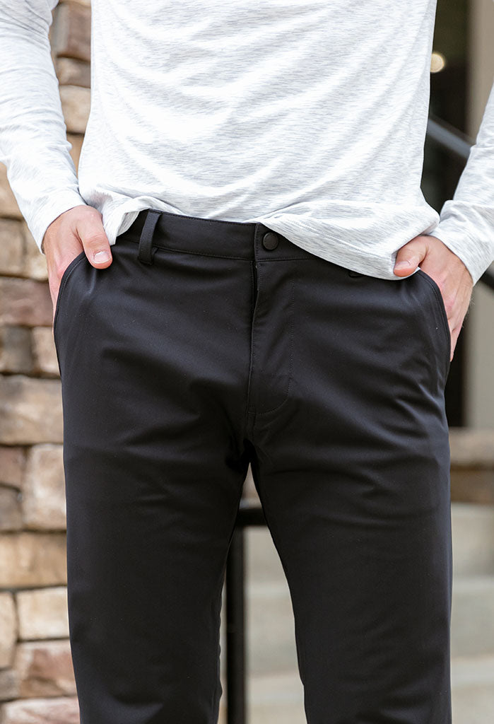 Rhone Black Colored Commuter Slim Fit Pants