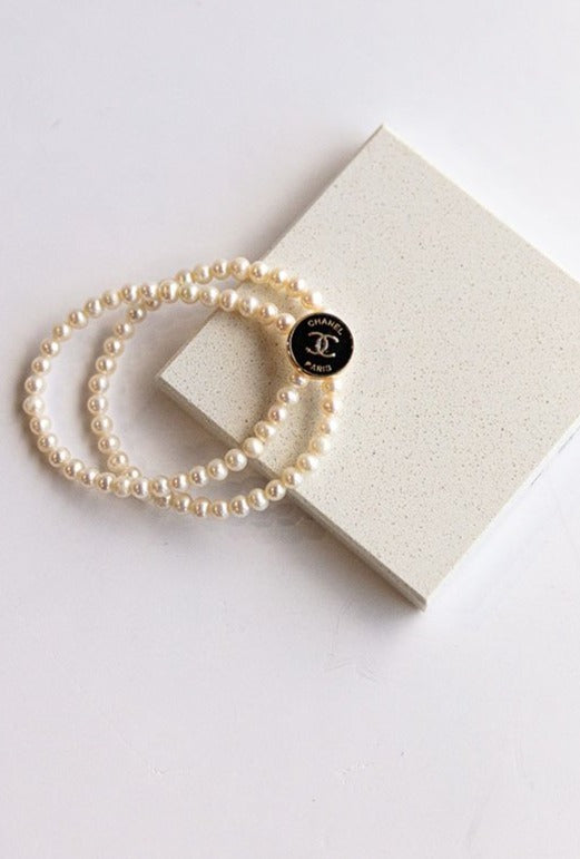 Authentic Petite Designer Button Bracelet- White or Black