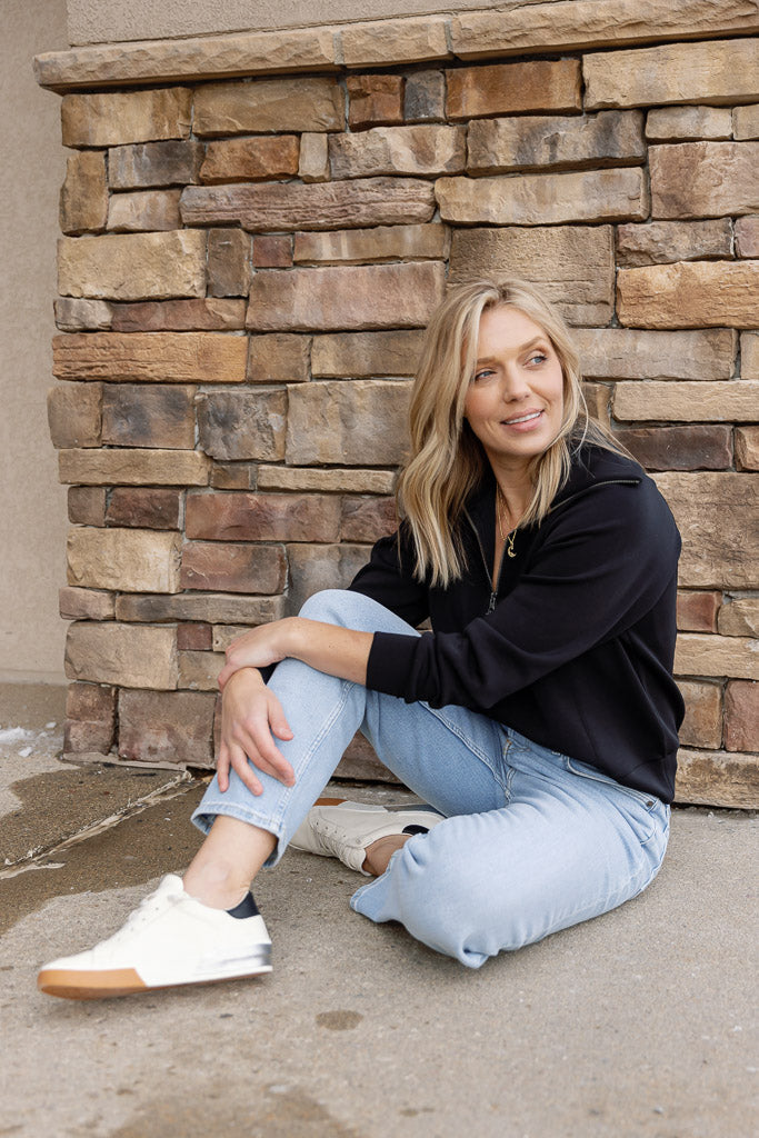 zina sneakers in white black leather
